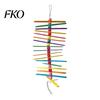 Parrot Anxiety Relief Toy Wooden Strips Toy, Bird Chew with Colorful Beads, Chewing And Climbing Cage Accessory for Budgie Conure