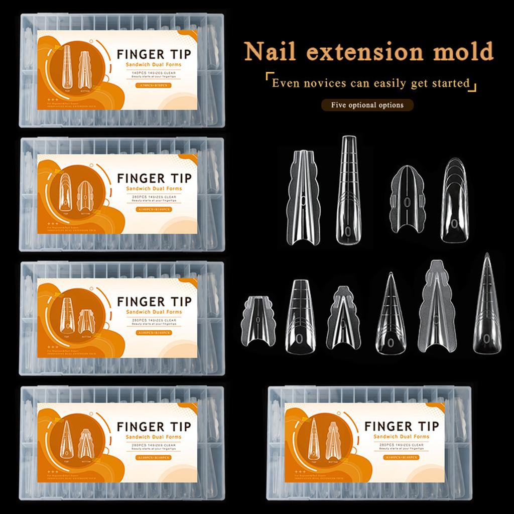 1Set Butterfly Style Nail Form Mold Smooth Plastic Nail Extensions Molds For Seamless Nail Extension Application