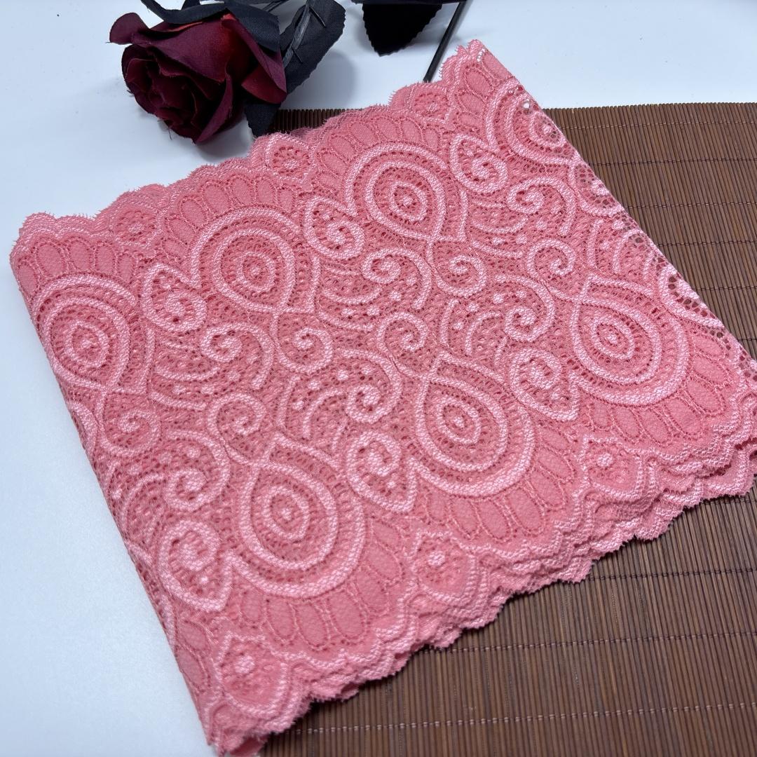

18.5cm wide Elastic Lace Fabric, DIY Sewing Stretch Trimming Lace for Lingerie, Bra, Underwear, Dress, Home Decor 3 meters x 18.5 cm рожевий