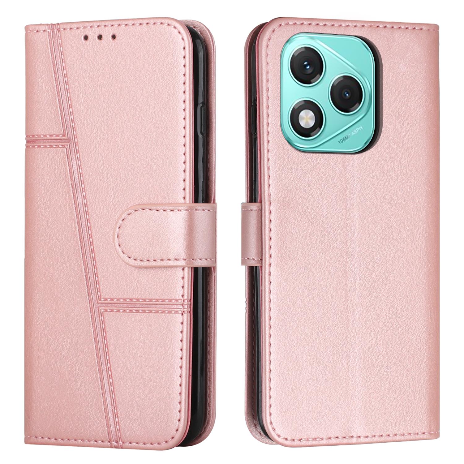 

For Honor 400 Lite Case Leather Stand Protective Phone Cover Rose Gold