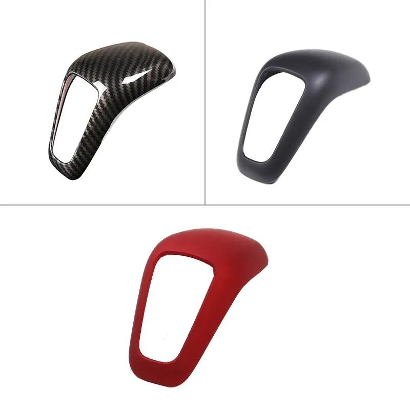ABS Matt Balck/Carbon Fiber/Red Car Interior Gear Shift Gear Head Cover Trim For Porsche Cayenne 2018-2023 Auto Accessories