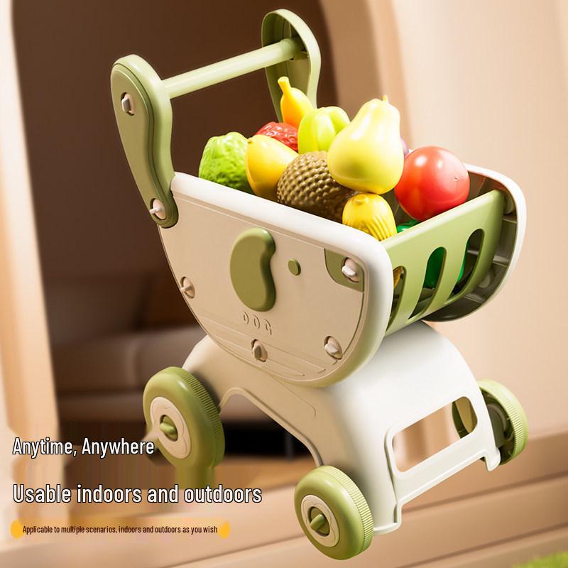 Kids' Grocery Shopping Cart Toy with Fruits & Vegetables - Interactive Role-Play for Boys & Girls