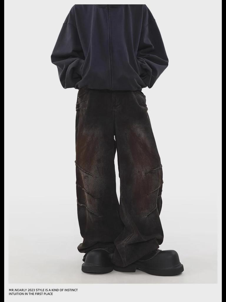 Jean ample à coupe droite pour homme: Design Américain Vintage High Street