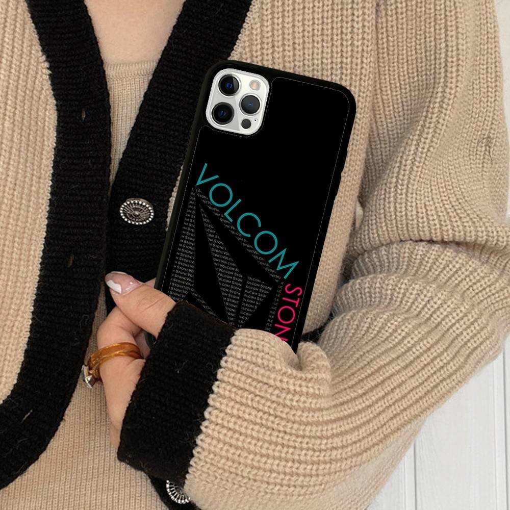V-Volcom LOGO Fashion For IPhone 17 16 15 14 13 12 11 Pro Max Plus Shockproof PC+TPU Phone Back Cover
