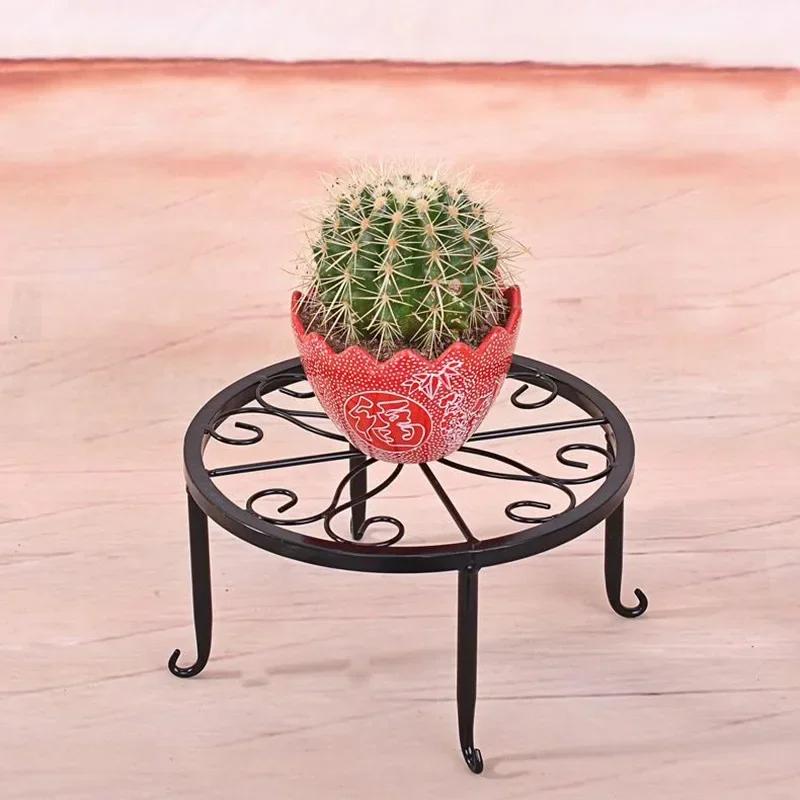 Retro Wrought Iron Potted Plant Standing Flower Pot Shelf Display Stand Garden Plant Flower Stand Balcony Home Decoration Stand