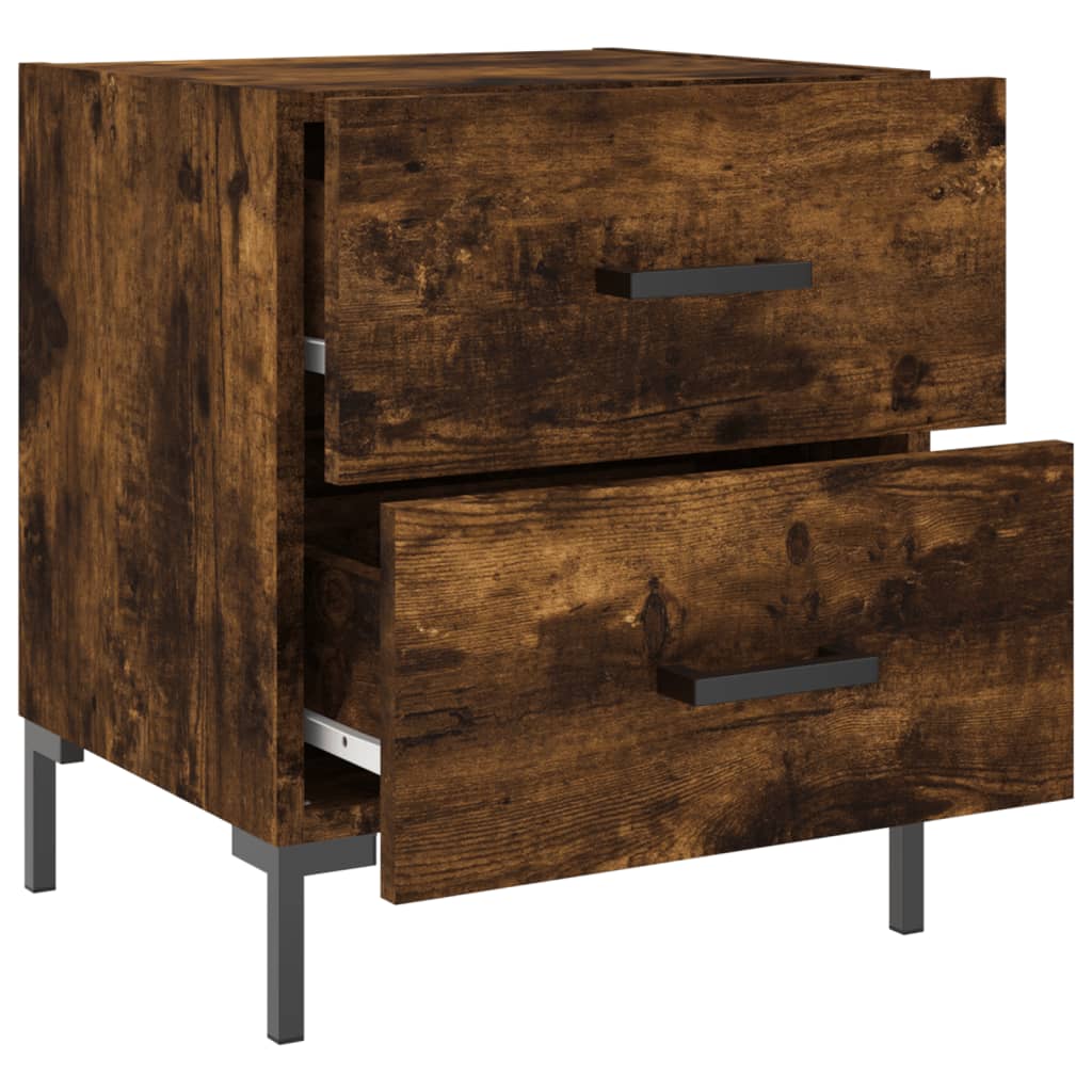 Nightstand Smoked Oak 40x35x47.5 cm Engineered Wood