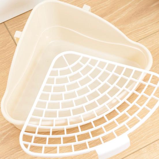 Pet Toilet Convenient Rabbit Litter Box Easy To Clean Large Hollowed-out Triangular Area Small Animal Toilet Pet Supply