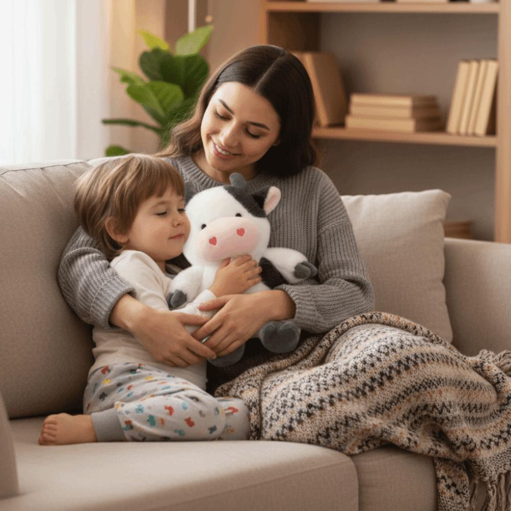 Fluffy Cow Stuffed Plush Doll Cartoon Cow Plush Toy Animals Cow Toys  Kids Toy