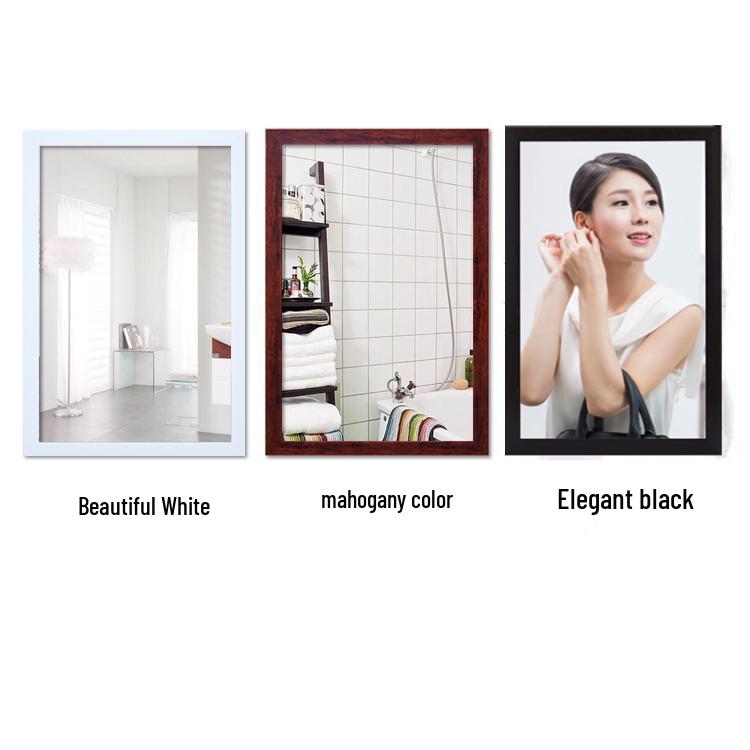 Framed Wall-Mounted Minimalist Vanity Mirror for Bathroom and Dorm