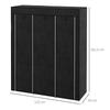 Fabric Wardrobe, with Rails and Shelves - Black