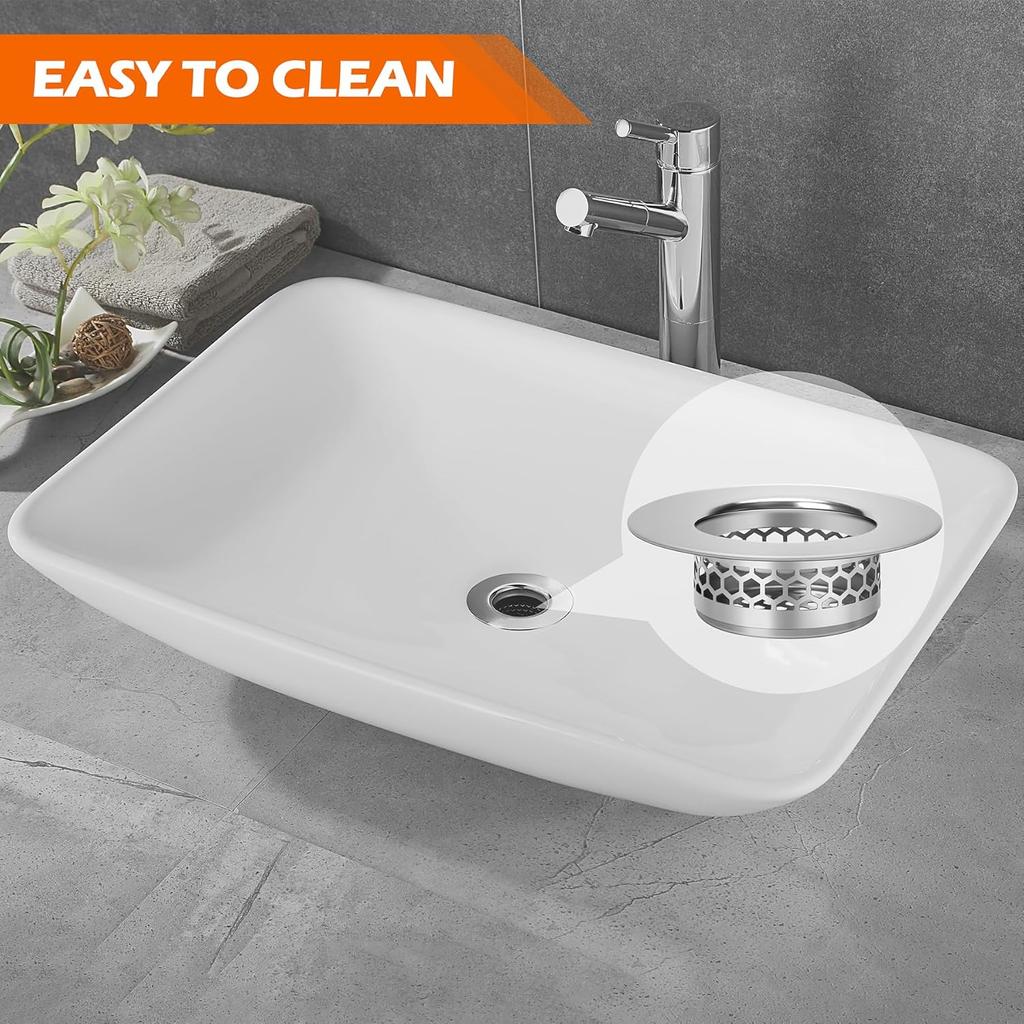 Bathroom sink drain filter Inoxidable Bathroom Drain Hair Catcher Tub Sink Strainer 3pcs