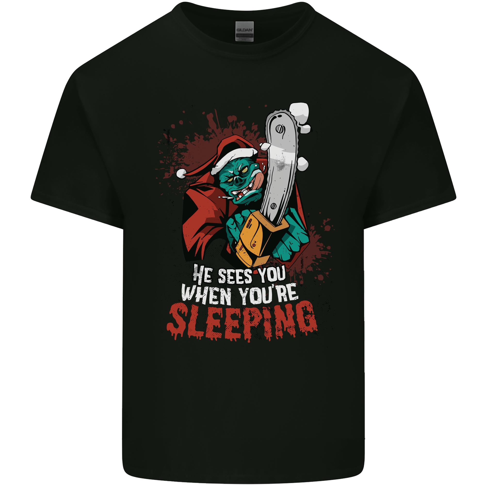 Chainsaw Santa Horror Christmas Zombie Xmas Unisexs Light Cotton TShirt S
