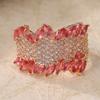 Luxury  Rose Gold Color Inlaid Pink White Cubic Zirconia Ring Exquisite Engagement Wedding Rings for Women Jewelry