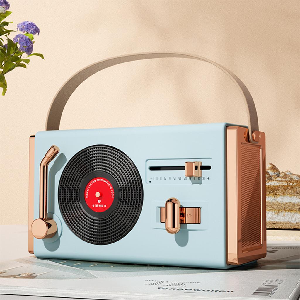 Mini Retro Bluetooth Speaker Card U Disk Gift Vinyl Record Player Desktop Portable Speaker