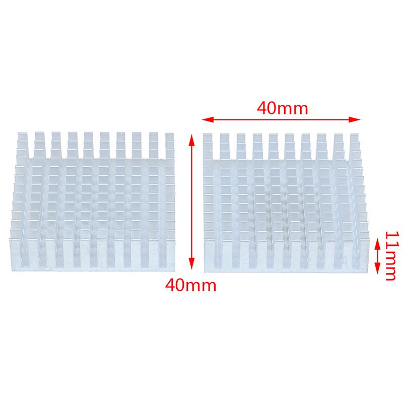 

2 шт. 40*40*11 мм Серебристый Алюминиевый Радиатор Охлаждения ЦПУ One Size