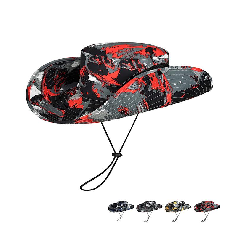 Men Women Outdoor Camouflage Mesh Bucket Hat Adventure Climbing Jungle Bob Caps Hip Hop Gorros Panama Cap Fishing Boonie Sunhat