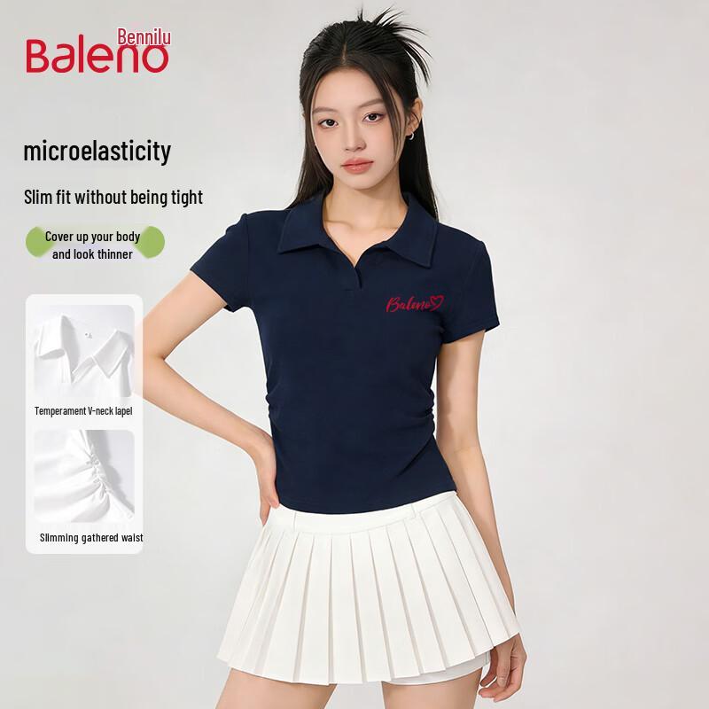 

Baleno Women s American Style V-Neck Slim Fit Short T-Shirt L