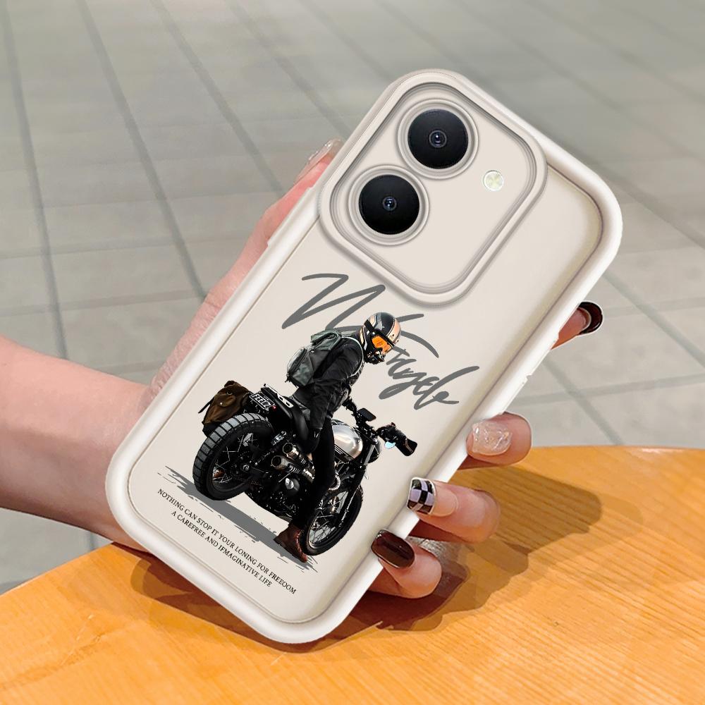 

Мягкий силиконовый квадратный чехол с рисунком лестницы для телефона, полное покрытие, противоударный защитный резиновый чехол для камеры для Vivo Vivo Y76 5G белый