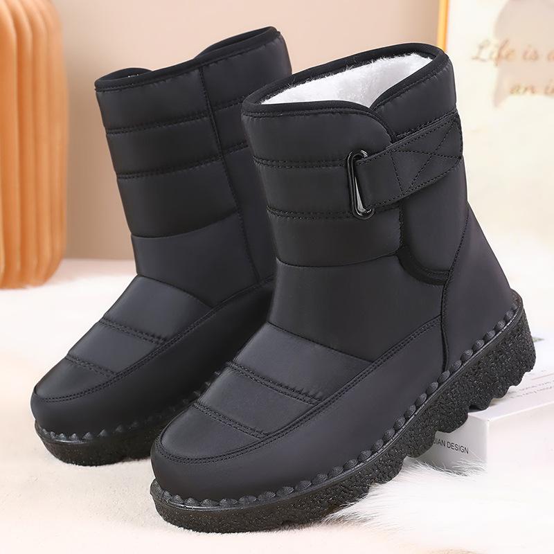 New Large-sized Long Boots Warm Fleece and Thickened Cotton Shoes Snow Boots