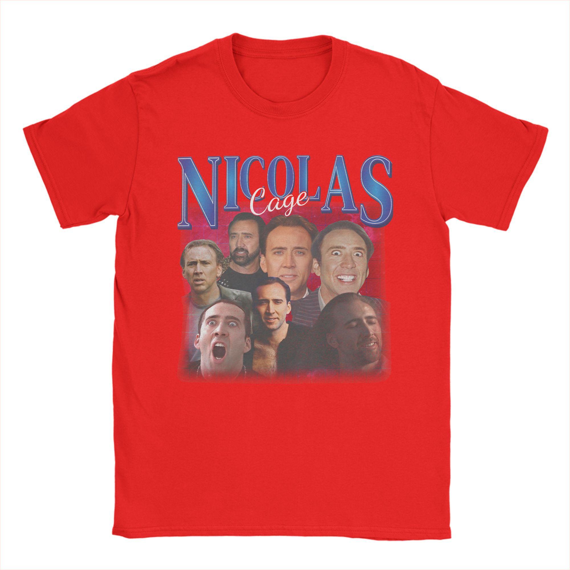 Unisexs TShirts Nicolas Cage Nick Cage Fashion Cotton Tee Shirt Short Sleeve T Shirts Round Neck Clothing 4XL 5XL 6XL S