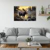 OAAPITI Moose Canvas Wall Art Vintage Wildlife Pictures Art Print Wilderness Forest Landscape Painting Modern Artwork For Bedroom Living Room Home