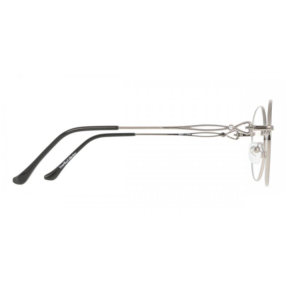 Full Rim Round Black Silver Smartbuy Collection Grosmorne L120b Fashion Unisex Eyeglasses
