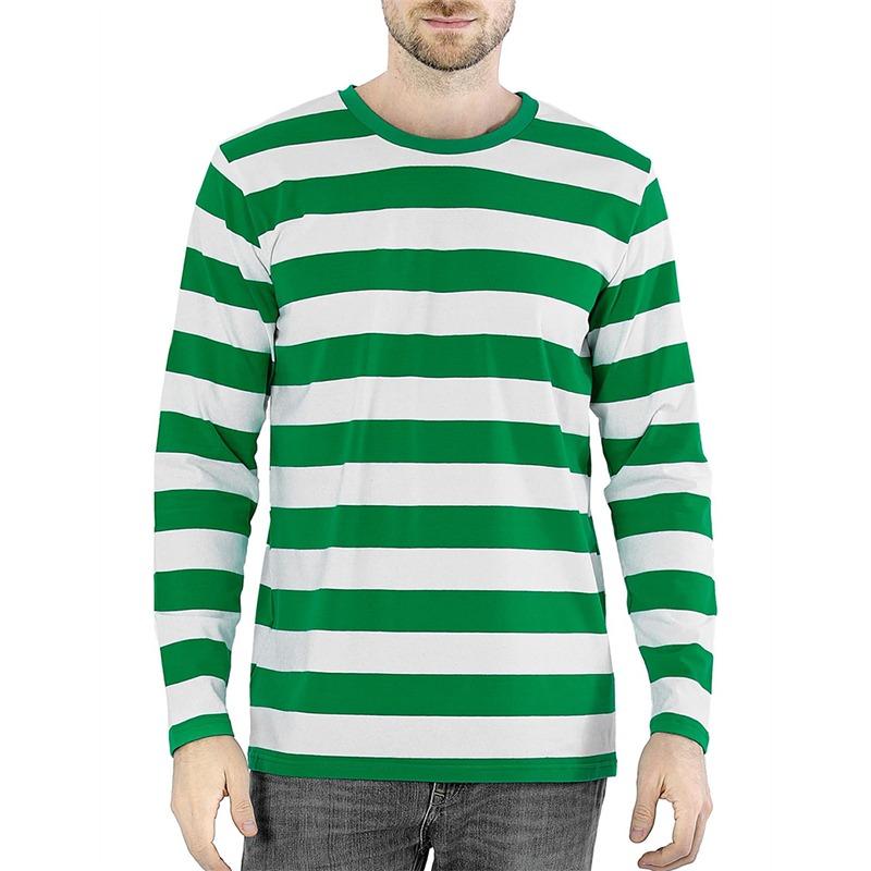 

Чоловіча футболка з довгим рукавом з 3D-принтом у контрастну смужку, повсякденна мода, з круглим вирізом, оверсайз, модні топи, поліестер, чоловічий одяг 6XL