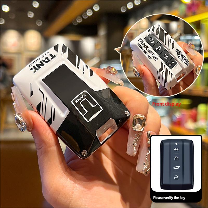 

Fob Smart Key Protective Accessories Car ABS & Silicone Key Case Cover Buckle Chain For Great Wall GWM WEY TANK 300 500 Tank300
