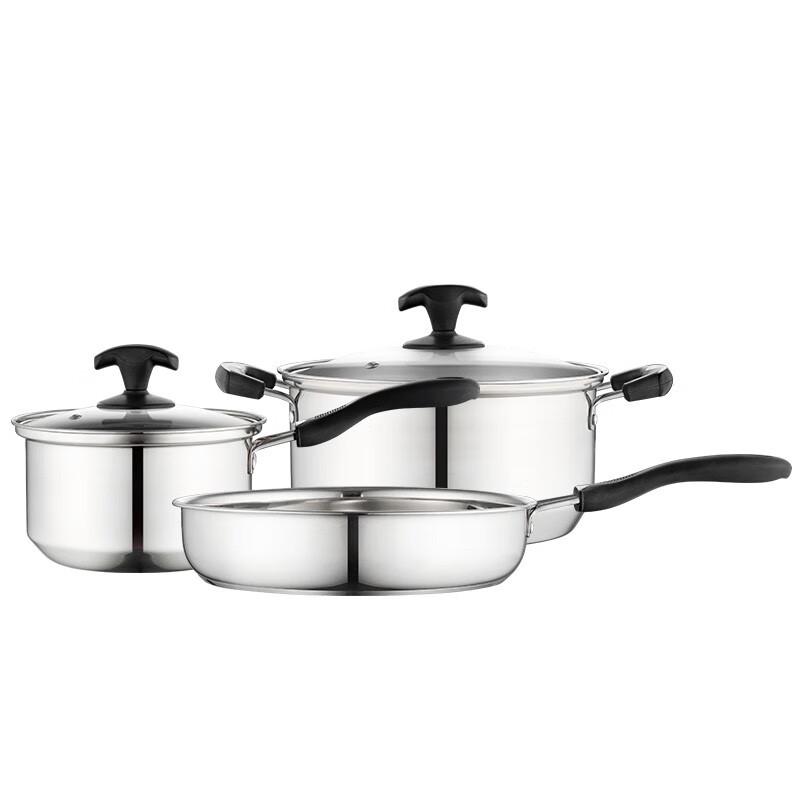 DeBo Bologna DEP-516 Edelstahl 3-teiliges Kochgeschirr-Set