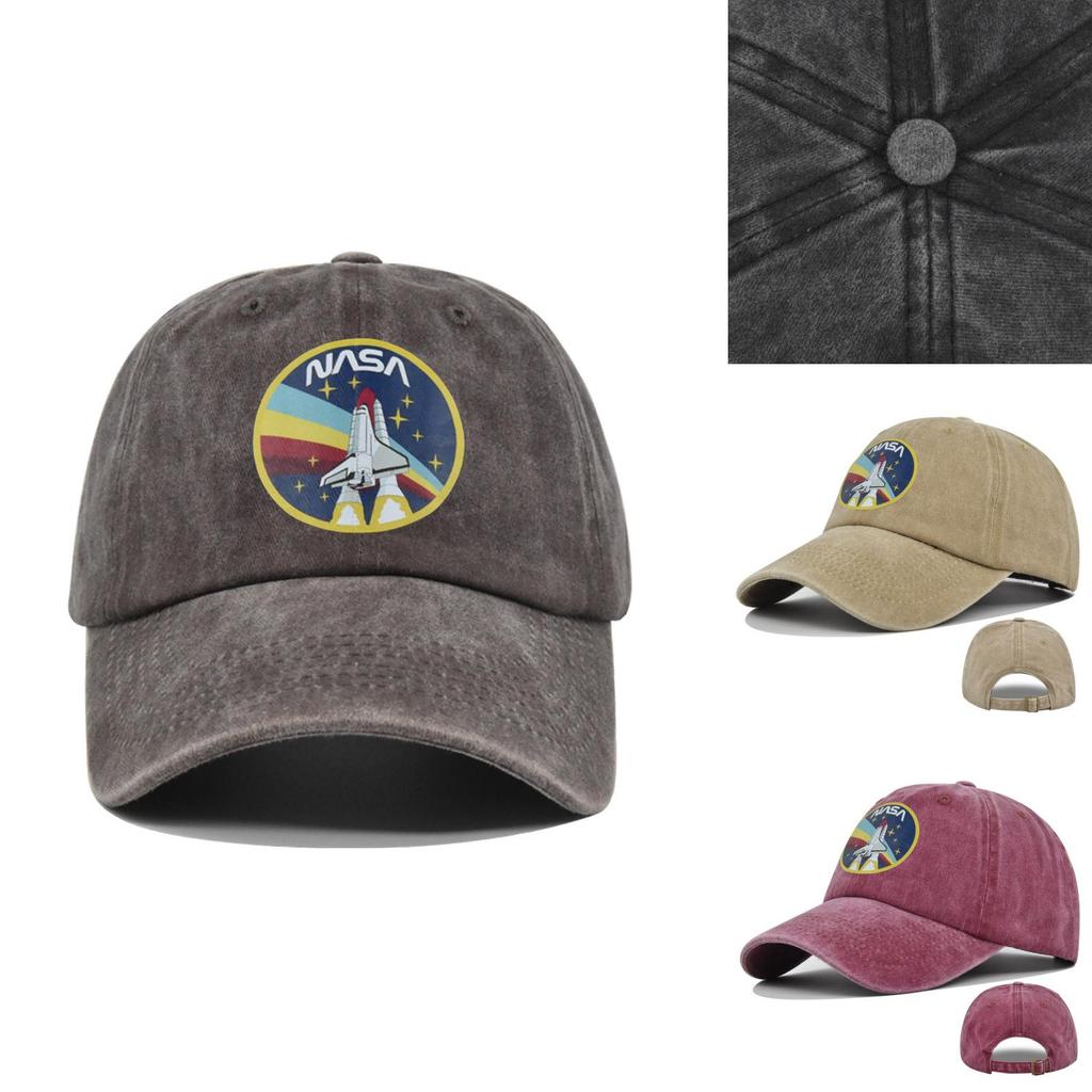 Trendy Nasa Graffiti Print Baseball Cap Letter Pattern Adjustable Sun Hat Breathable Warm