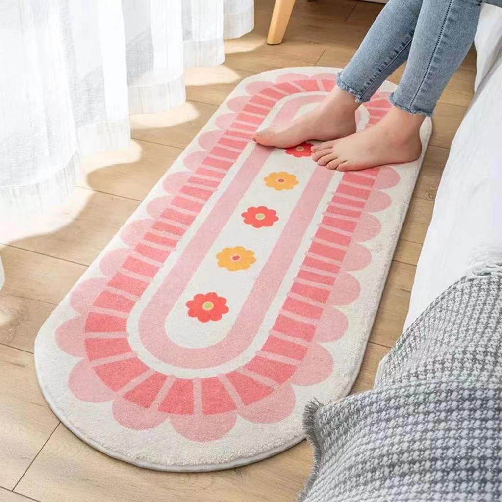 Bedside Carpet Thickened Floor Mat Long Anti Slip Foot Mat Absorbent and Anti Slip