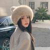 Rabbit Fur Knitted Hat Women'S Winter Cold-Proof And Warm Basin Hat Imitation Mink Ear Protection Cute Cat Ear Thickened Plush Mongolian Hat
