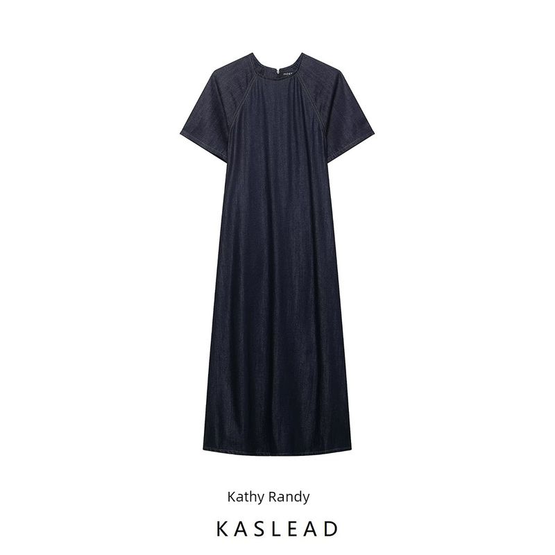 Kaslead New Women Clothes Western Style Fashion Simple Denim Long Dress 2183242 407