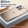 Luxury Metal Border Phone Case For iPhone 16 15 14 Pro Max 14 15 Plus 16pro Buckle Removal Frame Lens Protection Cover