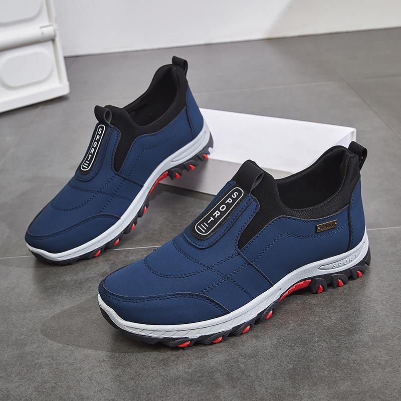 

Большие и высокие мужские осенне-зимние туфли нескользящие легкие кроссовки для ходьбы без застежек на мягкой подошве удобная спортивная обувь 43 синий