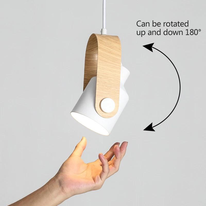 Pendant Light Nordic Black/White Iron Home Decorative Hanging Lamps For Bedroom Bedside Living Room Study Illumination Fixtures