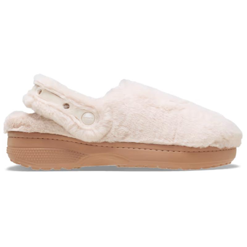 Crocs simple and comfortable versatile toe slippers women's beige