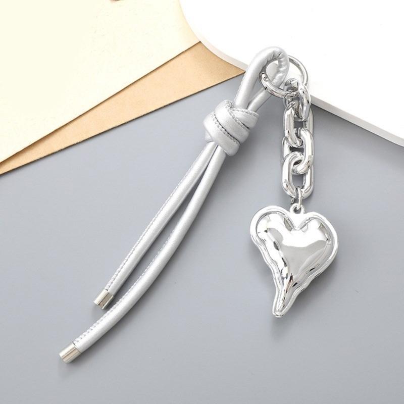 Cute Bag Charm Pendant Keyring Love Heart Braided Rope Keychain Bag Charm for Backpack Purse Handbag Decorations