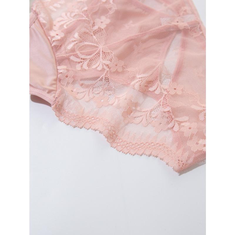 Hollow Out Mid Waist Panties Breathable Plus Size Triangle High Elasticity Women’s Panties