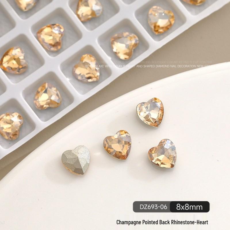 K9 Champagne Nail Art Rhinestone Jewelry - High Quality Irregular Crystal, Fat Square, Water Drop, Heart-Shaped Decorations