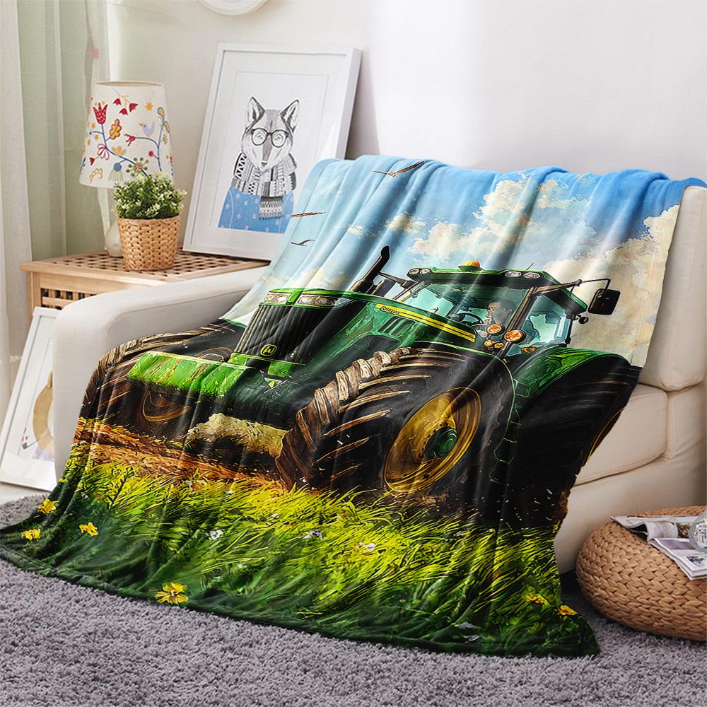 Truck Print Flannel Blanket, High quality Comfortable for All Seasons, Home Decor, Warmth and Comfort, Perfect for Christmas Gifts