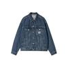 SS24 Helston Jacket Square Label Edge Pocket Button Long Sleeve Denim Jacket Men Jackets Blue I033352-01-4N