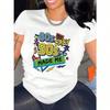 80er Jahre Babe Print T-Shirt, Lässiges Kurzarm Rundhals Oberteil für Frühling & Sommer, Unisex Kleidung