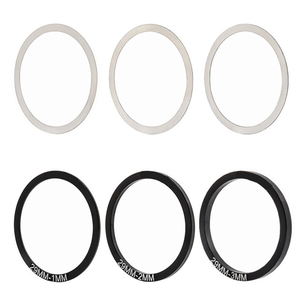 6lots Good Quality Aluminum Bottom Brackets Spacers Bicycles Cranks Washers for Enhancing Cycling Performances