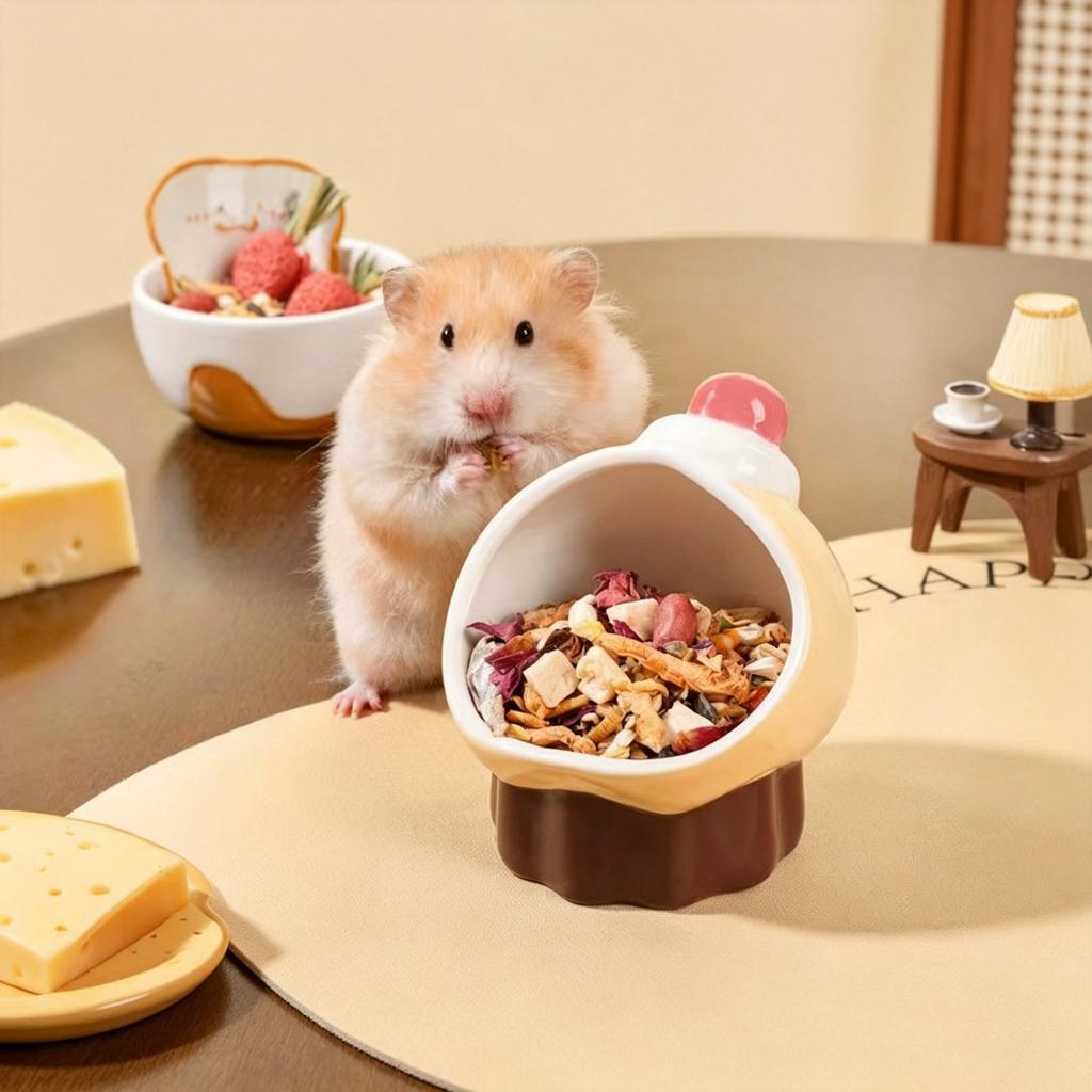 Ceramic cartoon decorative plate, storage bowl, hamster food bowl, bowl