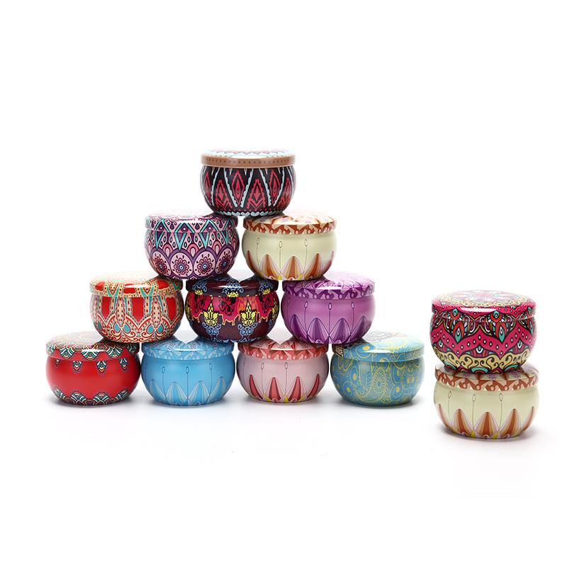1Pcs Tinplate Candy Box Cookie Case Home Decor Festive Drum-Shaped Supplies
