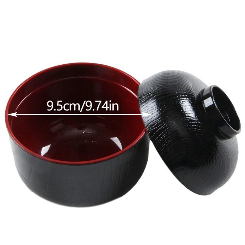 With Lid Miso Soup Bowl Soup Container Double Color Japanese Rice Bowl Japanese Bowl Dining Accessories