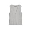 Autumn New Women's Clothing Pleated Decoration V-neck Sleeveless Vest Cropped Short Skirt Hem Tops 2180131