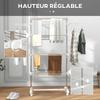 Foldable 4-Tier Clothes Drying Rack with Side Wings, 142x55x172cm, White