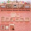 2pcs 1/12 Dollhouse Miniature  Photo Frame DIY Accessories Photo Display New Wood Photo Frame